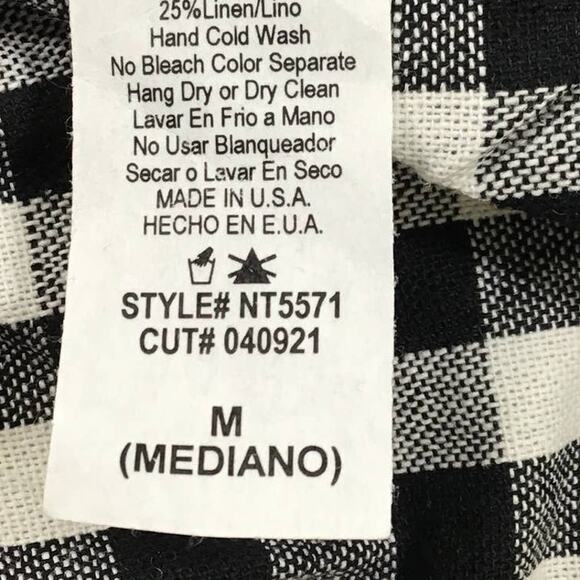 NO LESS THAN SZ M black gingham Spaghetti Strap Sleeveless Crop Top NWT 0B4 - Picture 6 of 6